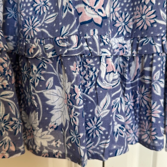 EVEREVE floral flounce skirt color Chambray pink and blue sz 1 junior. - Picture 6 of 7